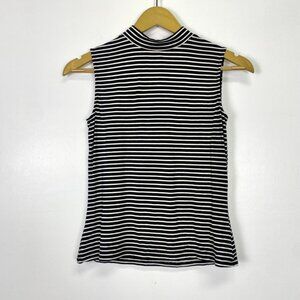 Highline Black and White Striped Tank Top